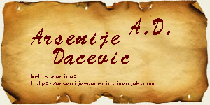 Arsenije Dačević vizit kartica